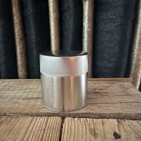 Small Japanese Silver Tea Tin / 100g 7.7cm