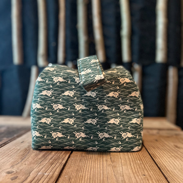 Green Rabbit 20x15x15cm Tea Bag with loop handle | Zhu Rong Studio Jingdezhen