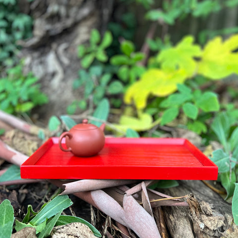Red Tea Tray
