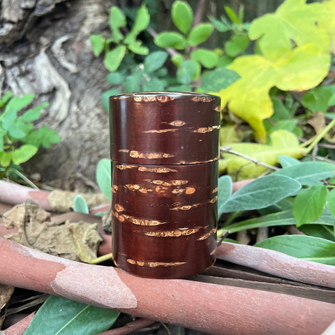 100g Japanese Cherry Wood Caddy (Yatsuyanagi) 6.3 cm x 10cm height