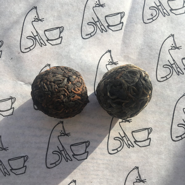 2018 Sheng Puer 8g ball : A Bai La co-operative Jingmai mountain