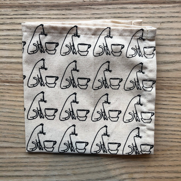Comins Cat Tea Napkin : White Organic Cotton