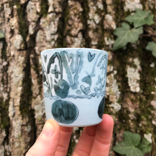 Ancient LIGHT Blue & White Cup tea cup | Yangyang Li, YUNBAI STUDIO, Jingdezhen