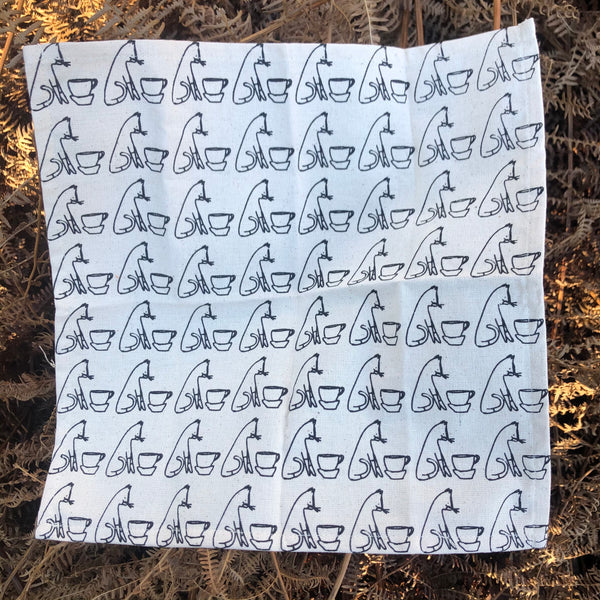 Comins Cat Tea Napkin : White Organic Cotton
