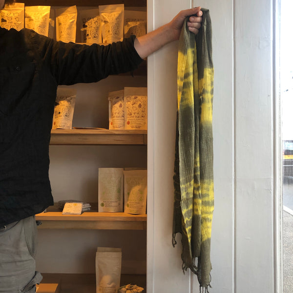 Niraamaya Grey & Yellow Kari Stole [scarf]