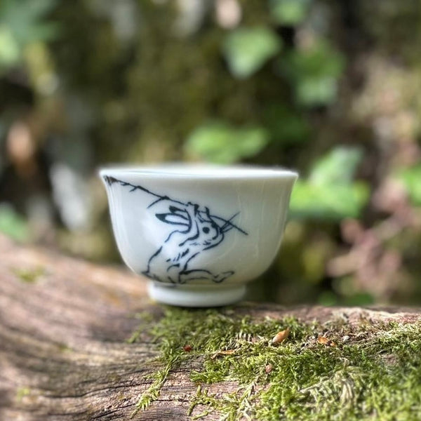 50ml Patterned Mino Ware Porcelain tea bowl