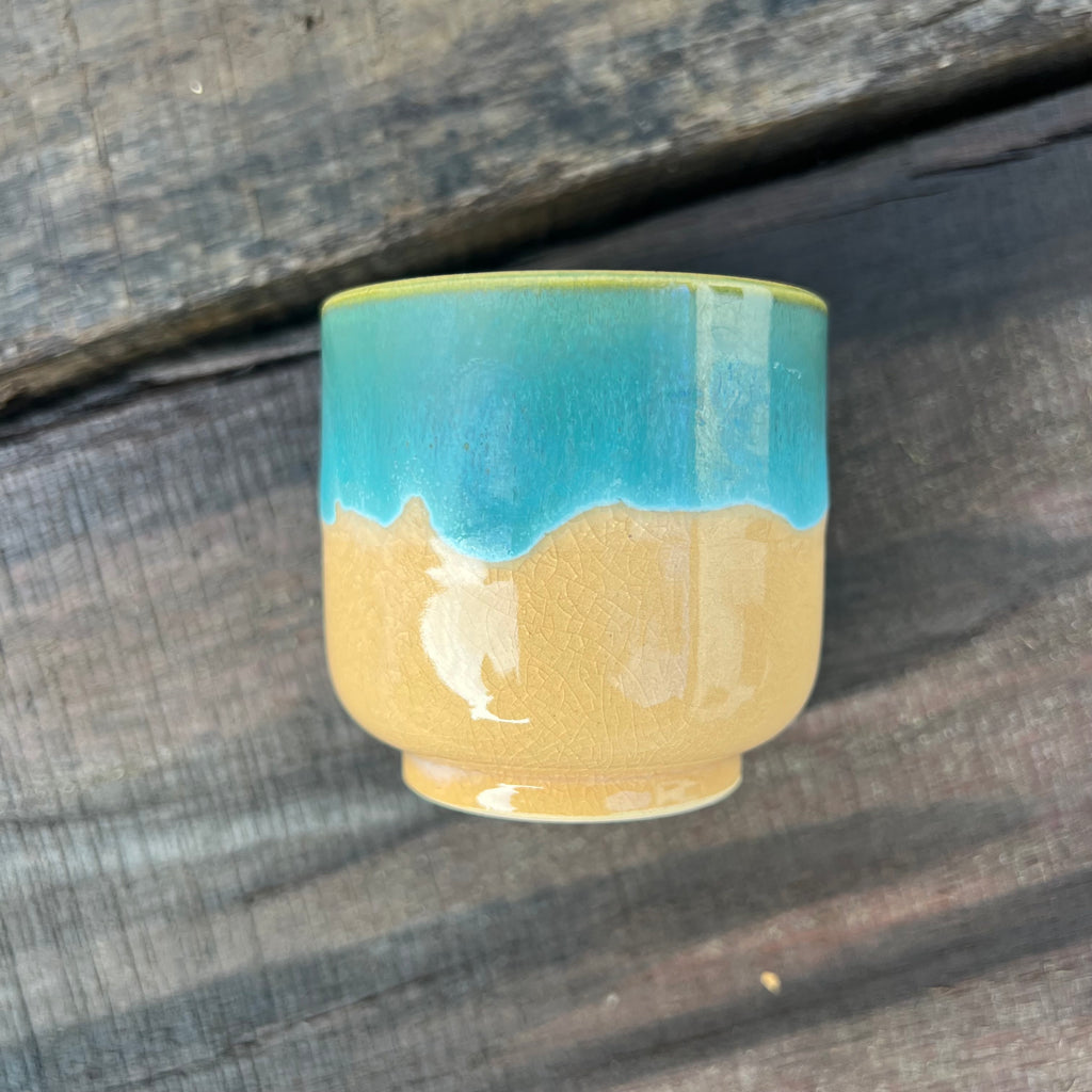 Agano Ware Yellow/green cup [Kousyu-Gama (Koshu Kiln) Fukuoka]