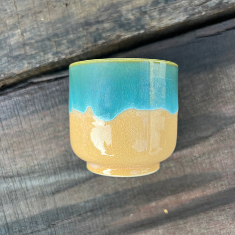 Agano Ware Yellow/green cup [Kousyu-Gama (Koshu Kiln) Fukuoka]