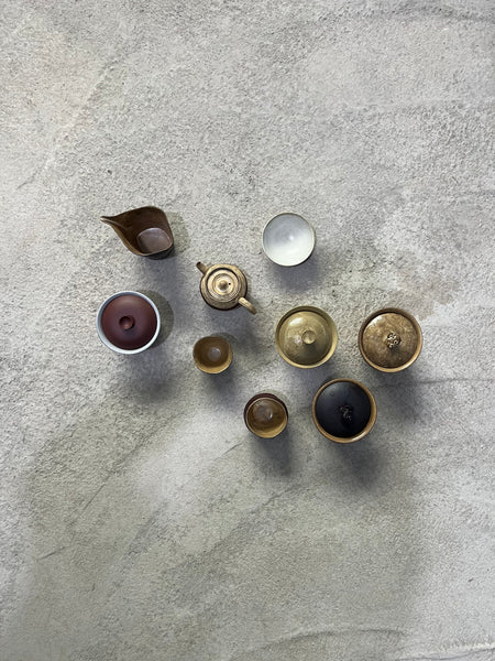 100ml Yellow Mottled Gaiwan : Lu Dan Cheng Jingdezhen