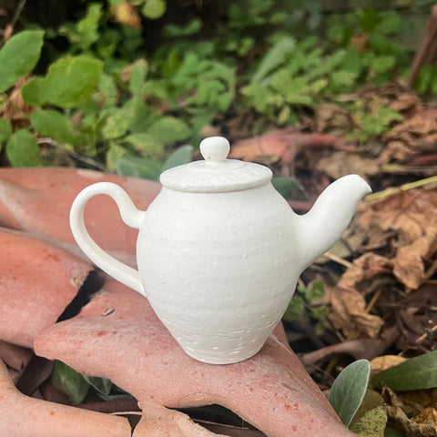 130ml mixed porcelain with white Matt glaze teapot [Seong Il Hong : Boseong, South Korea ]