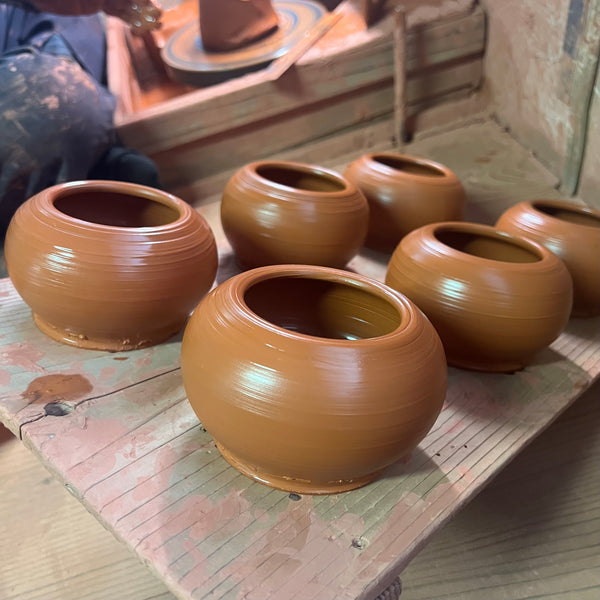 110ml Red Shudei Hira-Kyusu with sesame filter [Gyokko Kiln]