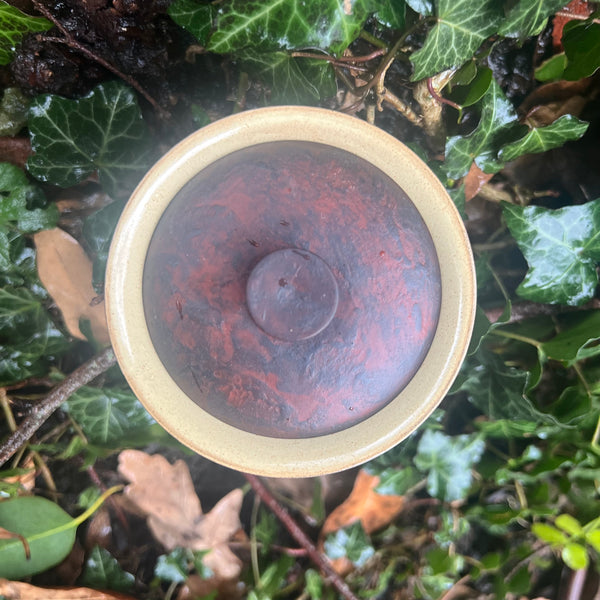 100ml Mottled Maroon / yellow gold Gaiwan (straight edge) : Lu Dan Cheng Jingdezhen