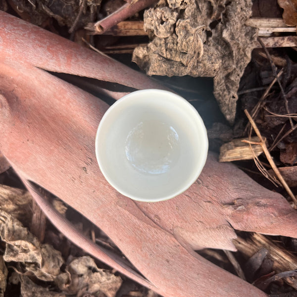 Blue Fluted Porcelain Tea Cup [Bai Brothers Studio, Nantou Taiwan]