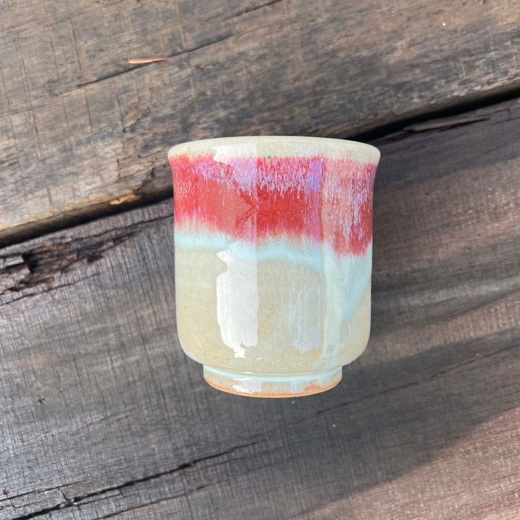 190ml Pink/Earth Agano Ware cup Tengou-Gama kiln