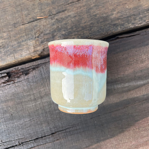 190ml Pink/Earth Agano Ware cup Tengou-Gama kiln