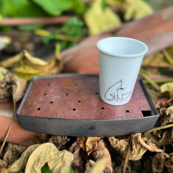 Rectangular ceramic / copper tea tray : Zhao Hui Jingdezhen