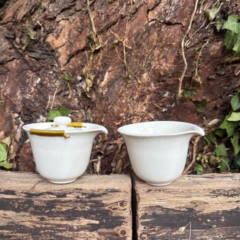 Taiwanese Porcelain Travel Gaiwan & Pitcher Set : 150ml
