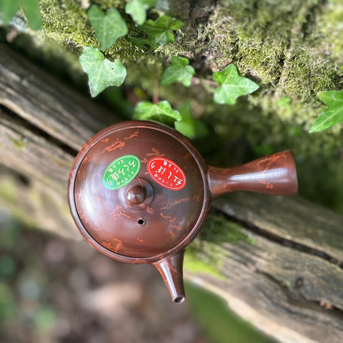 200ml Brown Clay Benishibori Hira-Kyusu [Gyokuryū Kiln]