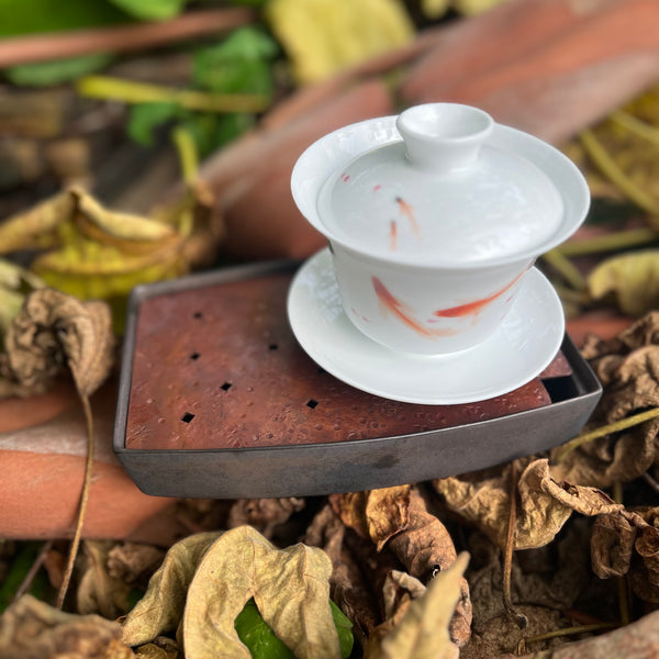 Rectangular ceramic / copper tea tray : Zhao Hui Jingdezhen