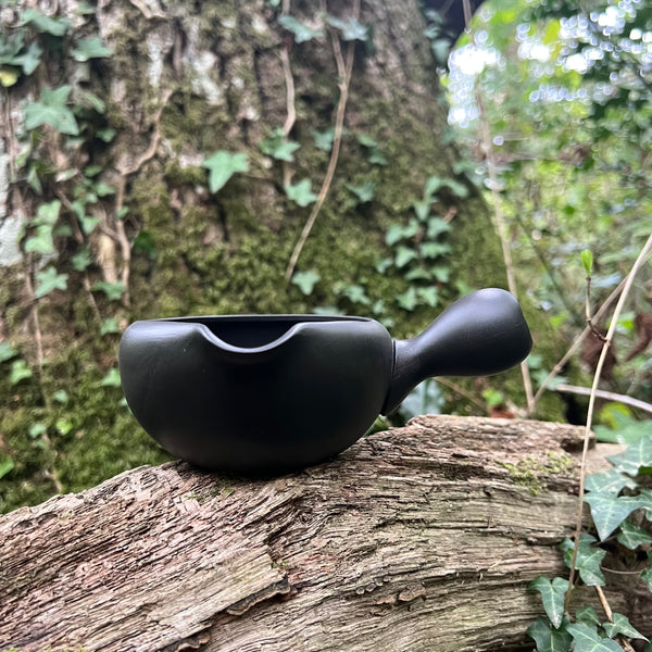 Black Tokoname 240ml Flower Japanese Water Cooler [Yuzamashi] [Gyokko Kiln]