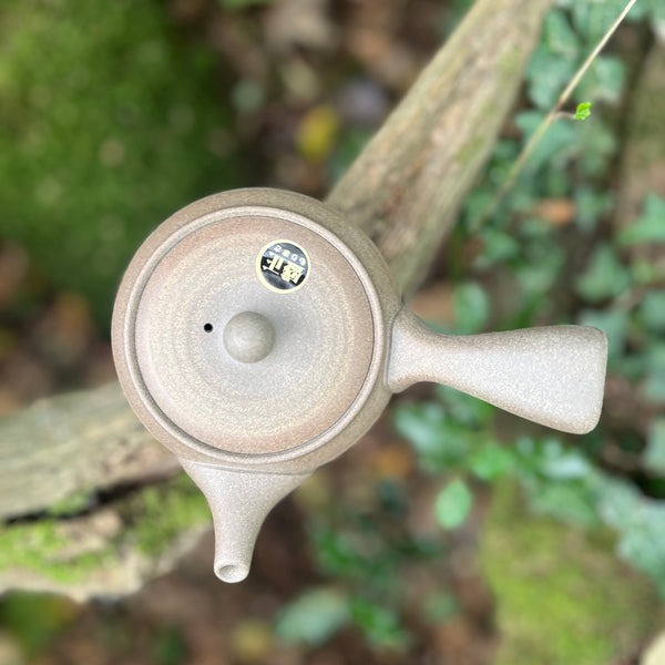 ‘Grey Sand’ 330ml Kyusu [stainless steel strainer] Morimasa Kiln Tokoname