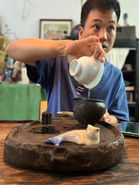 100ml Yellow Mottled Gaiwan : Lu Dan Cheng Jingdezhen