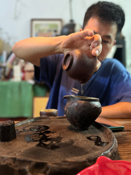 100ml Yellow Mottled Gaiwan : Lu Dan Cheng Jingdezhen