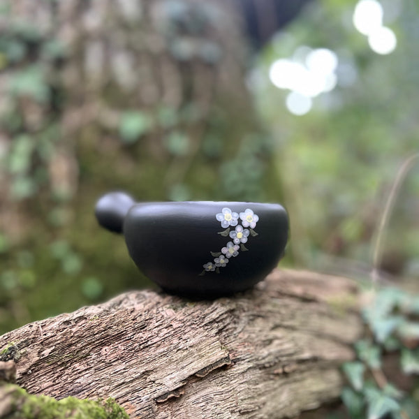 Black Tokoname 240ml Flower Japanese Water Cooler [Yuzamashi] [Gyokko Kiln]