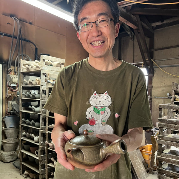 250ml green/brown Irabo glaze Tokoname-yaki Chaho [茶逢 ] (Issin kiln)