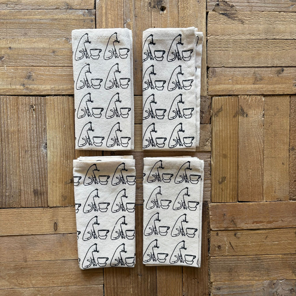 Set of 4 White Cotton Comins Napkins