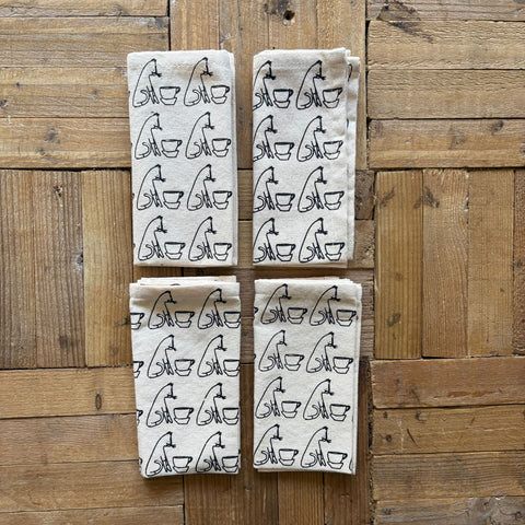 Set of 4 White Cotton Comins Napkins