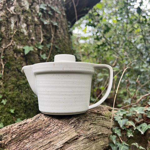 350ml Mino Ware White teapot with removable basket