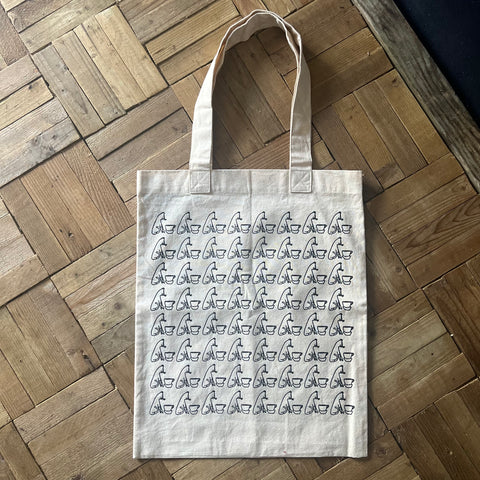 Comins Cat Tote Bag : Natural Organic Cotton