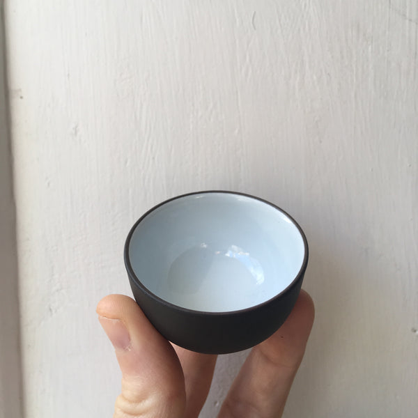 Yixing Pottery Sipping Cup [Dark brown white porcelain inside]