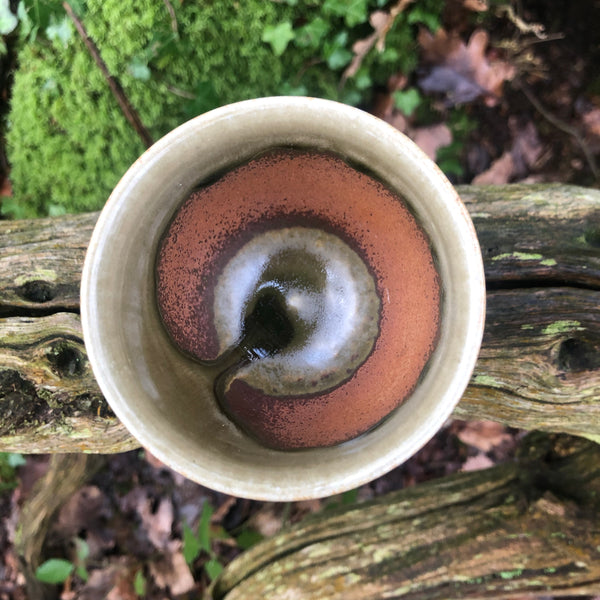 Green Brown Tokoname Teacup [H 7cm D 8cm]