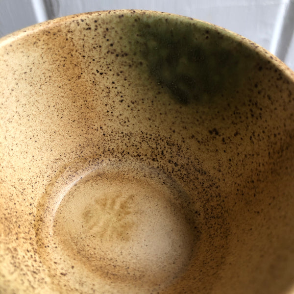 Yellow brown textured Tokoname Teacup [D 5cm W 8cm]