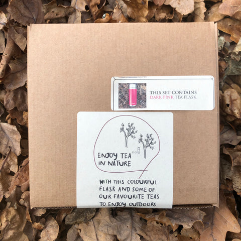 Enjoy tea in nature [gift set] : Pink flask