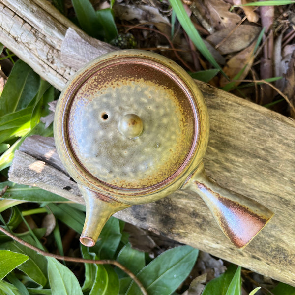 Brown/Green 380ml Kyusu with ceramic strainer [Issin Studio]