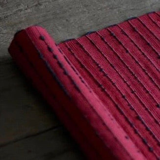 Red with black stripe XiaBu Ramie Cloth 30 x 180cm