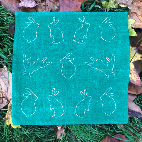 Embroidered ‘Rabbit’ Table Mat | Zhu Ring Studio Jingdezhen
