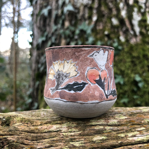 Mineral Powder Painted tea cup [Cherry Pink] | Yangyang Li, YUNBAI STUDIO, Jingdezhen