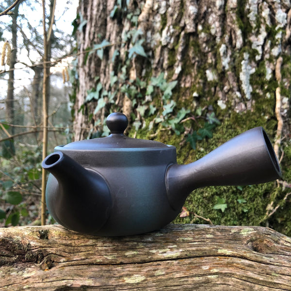 320ml Midnight Blue Tokoname ‘Teapot’ with basket shaped strainer : [Yamafusa Kiln]l