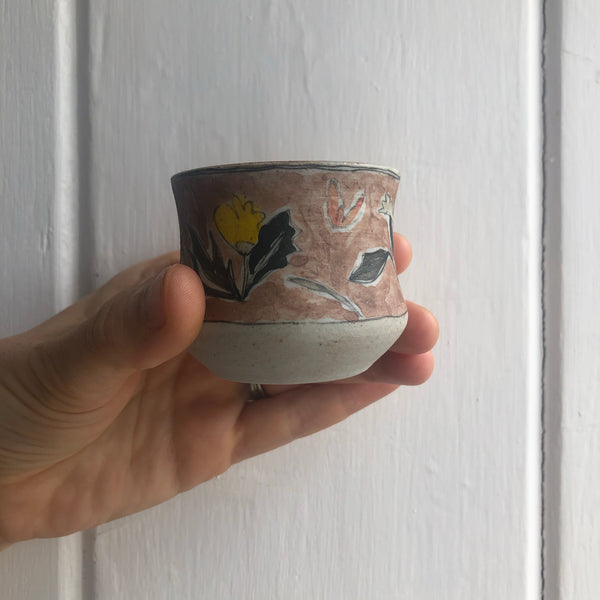 Mineral Powder Painted tea cup [Cherry Pink] | Yangyang Li, YUNBAI STUDIO, Jingdezhen