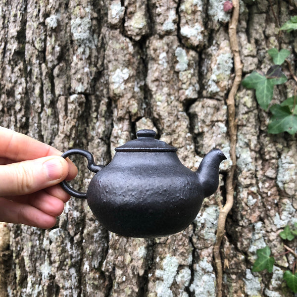 100ml black teapot : Black glaze with Iron Clay Body [Seong Il Hong : Boseong, South Korea ]